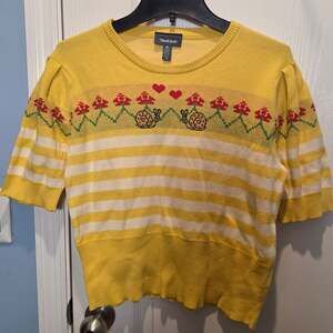 ModCloth XL Snail Short Sleeve "Can't Hurry Love" Sweater